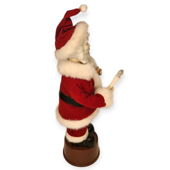 Vintage Musical & Light Up Candle Porcelain Christmas Santa Made Taiwan Decor - Picture 7 of 11